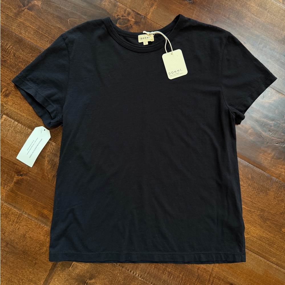 NWT Donni The Jersey Tee in Black Supima Cotton - Picture 4 of 6